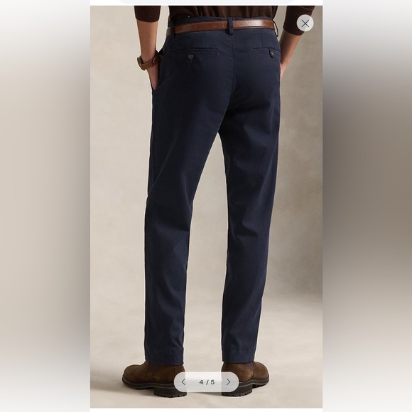 Ralph Lauren Stretch Straight Fit Navy Chinos - Picture 6 of 9
